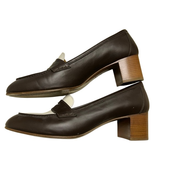 Ralph Lauren Purple Label “Chloey” Loafers 39.5 | Italy | Brown & Cream Leather - Picture 5 of 5